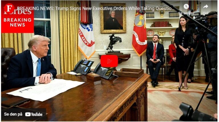 NYHETER: Trump signerer nye utøvende ordrer mens han tar spørsmål fra reportere på ovale kontor NEWS: Trump Signs New Executive Orders While Taking Questions From Reporters In Oval Office