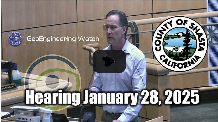 Dane Wigingtons høring i Shasta County 2025.Geoengineering Watch-skaperen blir stekt av lokalbefolkningen under høring i fylket.